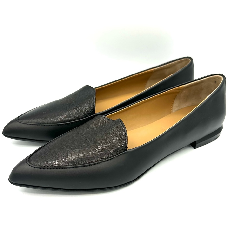 NWOB EVERLANE The Modern Point Black Flat Loafer Shoes leather Classic